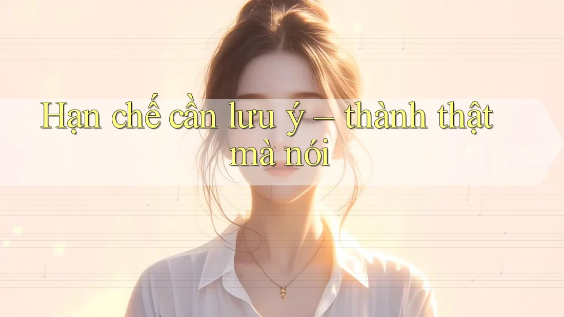 Hạn chế cần lưu ý - thành thật mà nói